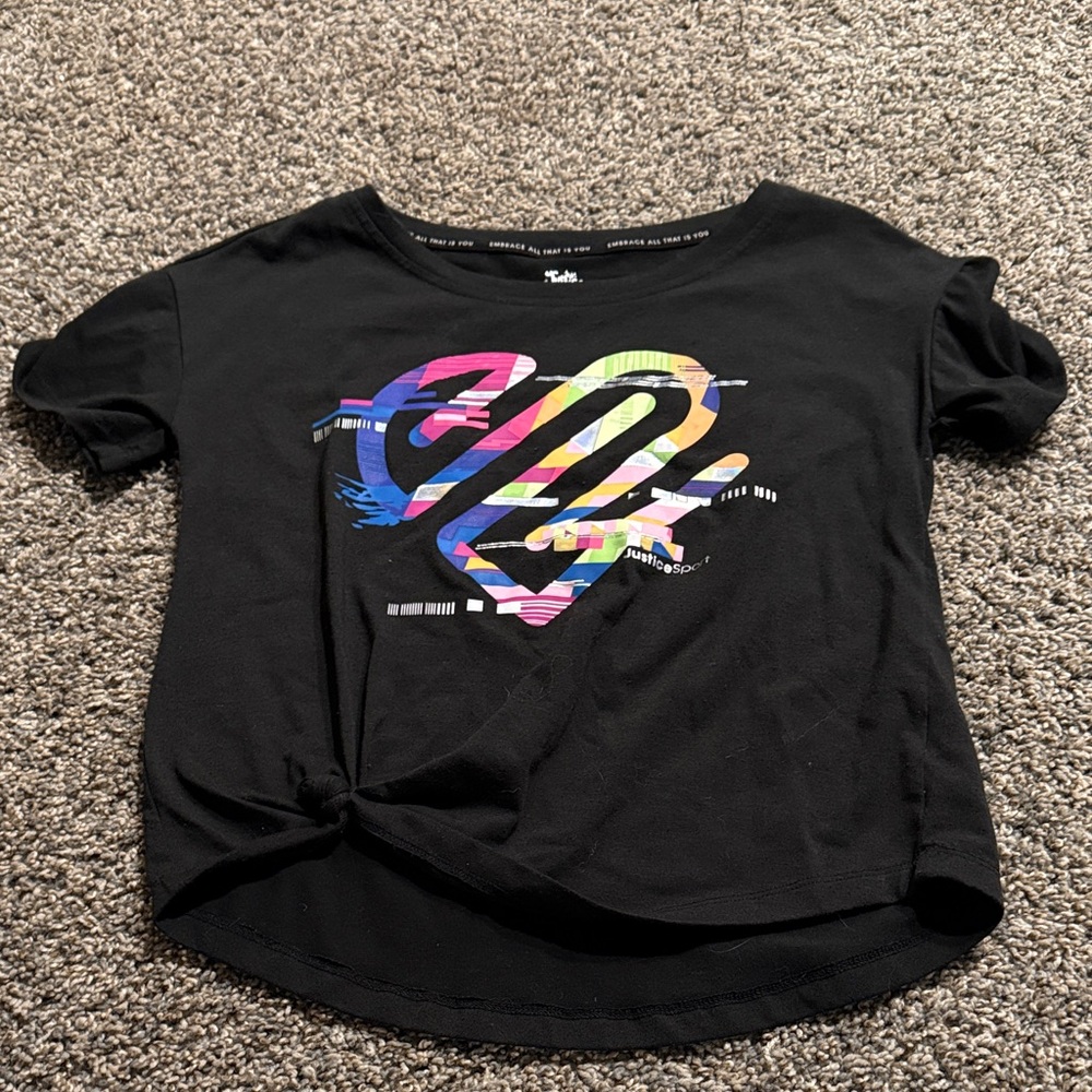 Justice Black Embrace Tee